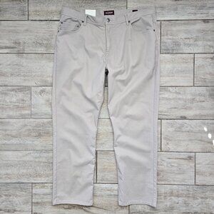NWT Alesbury Relaxed Micro Corded Chino Pant Men Light Grey Straight Leg 40W 32L